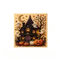 Festive Halloween DIY pearl painting kit with haunted house, ghosts, and pumpkins. - Castle Right Tree / 20x20x3cm