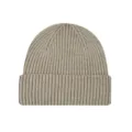 Premium beige ribbed knit cuffed beanie hat for unisex winter warmth and comfort - One Size / Light Khaki