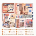 Coffret cadeau de papeterie rétro 155 pièces avec carnet A6 - Ensemble de 155 Pièces / Le coucher du soleil dit au ciel