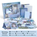 Coffret cadeau de papeterie style Monet avec autocollants, cahiers et ruban washi décor - Ensemble de 116 pièces / Brise chaude du petit matin