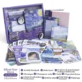 Coffret cadeau scrapbooking nuit étoilée style Van Gogh avec carnet et stickers 116pcs - Ensemble de 116 pièces / Rivière étoilée de la nuit tranquille