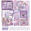 Coffret cadeau papeterie thème fille anime violet avec carnet autocollants et ruban washi - Ensemble de 116 pièces / Fille à la lumière étoilée