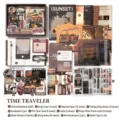 Grand coffret cadeau de journal de scrapbooking vintage avec carnet et stickers - Coffret cadeau / Voyageur Temporel