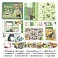 Coffret cadeau de papeterie journal sur le thème du panda vert avec autocollants et carnet - Ensemble de 116 pièces / Panda Mignon