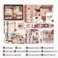 Kit de matériel de scrapbooking vintage de style chaleureux avec 155 articles divers - Ensemble de 155 Pièces / Brownie au cacao