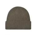 Premium dark brown ribbed knit beanie hat featuring a classic cuffed design for winter warmth - One Size / Light Coffee