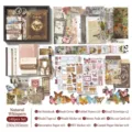 Coffret cadeau de scrapbooking vintage sur le thème des papillons avec autocollants - Lot de 140 pièces / Murmure de la Nature