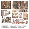 Kit de scrapbooking vintage 140 pièces comprenant carnet A6 et autocollants - Lot de 140 pièces / Style artistique classique
