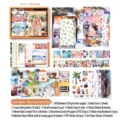 Coffret cadeau scrapbooking vintage sur le thème des vacances à l'île avec autocollants - Ensemble de Carnet / (Nouveau) Vacances sur l'Île