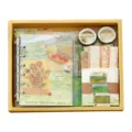 Coffret cadeau de papeterie Vintage Van Gogh avec classeur, ruban adhésif et papier - Ensemble de Carnet / Coffret Cadeau Van Gogh