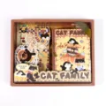 Coffret cadeau de journal famille chat de dessin animé vintage pour filles - Ensemble de Carnet / Coffret Cadeau Chat Pain