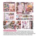 Coffret cadeau de scrapbooking vintage avec autocollants et carnet à thème hijab floral - Ensemble de 155 Pièces / Hijab fleuri