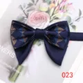 Farfallino uomo blu scuro a doppio strato con motivo geometrico per affari ed eventi. - Colore 023