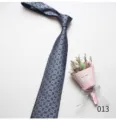 Classic blue floral patterned necktie, vintage business formal tie for men 8cm wide - Color 013