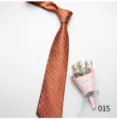 Mens vintage patterned necktie for business formal wear, elegant orange tie for men. - Color 015