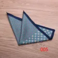 Men's stylish paisley and floral print pocket square, classic blue suit handkerchief. - Color 005