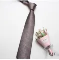 Detail shot of retro patterned men's necktie, elegant business casual accessory showcase - 017