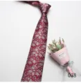 Men's floral tie burgundy business casual vintage formal suit wedding 8cm necktie detail - Color 018