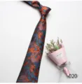 Classic men vintage floral necktie with elegant bouquet detail for business formal wear 8cm. - Color 020