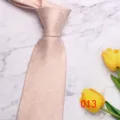 Classic men's light colored textured necktie business casual tie for wedding party - No. 013 - Light Apricot Fine Weave