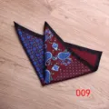 Men silk pocket square suit handkerchief printed paisley floral wedding formal accessory 1pc - Color 009