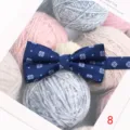 Pajarita de seda azul oscuro hombre moda negocios casual patron geometrico corbata - Estilo 8