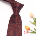 Classic brown paisley print men's tie, elegant business fashion design, high quality fabric. - Brown Paisley (010)