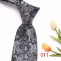 Men's classic black grey paisley hand-tied tie, elegant business fashion formal necktie. - Black Gray Paisley (011)