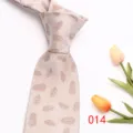 Elegant light-colored men business necktie with delicate leaf pattern for formal wear. - Light Leaf Jacquard (014)