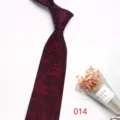 Detailed view of men's business formal floral jacquard polyester tie, elegant wedding necktie. - Color 014