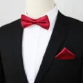 Rode vlinderdas en pochet set variante, elegante formele herenmode accessoires. - Rood