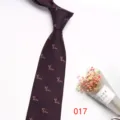 Men's professional business woven silk tie, elegant dark red with delicate embroidery, 8cm. - 017