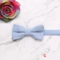 Pajarita de terciopelo azul claro liso para niños y niñas accesorio elegante para el día a día. - Estilo C