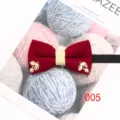 Farfalla in velluto rosso vino con ciondoli foglie oro per uomo matrimonio elegante abito - Colore 005