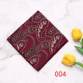 Pañuelo de bolsillo burdeos con paisley para hombre, accesorio elegante de boda. - Paisley Borgoña (004)