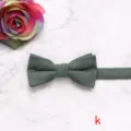 Dark green corduroy bow tie for kids, stylish solid color children necktie for parties. - Style K