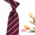 Corbata de hombre a rayas burdeos negocios formal boda corbata de poliéster elegante - Estilo 002