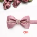 Papillon raso strass uomo rosa matrimonio sposo festa cravatta formale elegante accessorio - Rosa