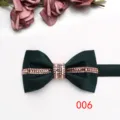 Farfallina verde scuro con strass, elegante accessorio da sposo per uomo con cristalli scintillanti. - Verde scuro