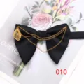 Farfalla nera in seta con catene dorate eleganti e ciondolo per uomo affari abbigliamento - Nero