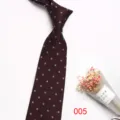 Cravatta vintage a pois da uomo classica bordeaux per abito formale da lavoro. - Colore 005