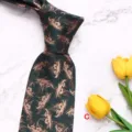 Green mens business formal necktie 8cm polyester silk tie wedding casual suit accessory. - Style C
