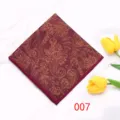 Heren pochet paisley motief, bordeaux polyester pak zakdoek, elegante smoking accessoire - 007