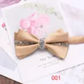 Farfalla doppia in strass color champagne da uomo matrimonio affari festa abbigliamento formale. - Oro champagne