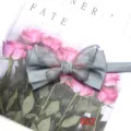 Elegant grey bow tie with sheer butterfly wings, stylish accessory for party and wedding events. - Color 002
