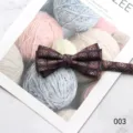 Men's business vintage patterned bow tie, classic brown fabric bow for formal wedding suits. - Color 003
