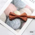 Orange patterned bow tie for men, classic formal suit accessory with stylish miniature print. - Color 004