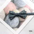 Classic dark green bow tie with stylish geometric pattern for mens formal business wear. - Color 006