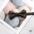 Men's vintage green printed bow tie for business formal wear, elegant English style. - Color 007