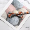 Men's stylish orange and grey striped bow tie for business formal wear and wedding events. - Color 016